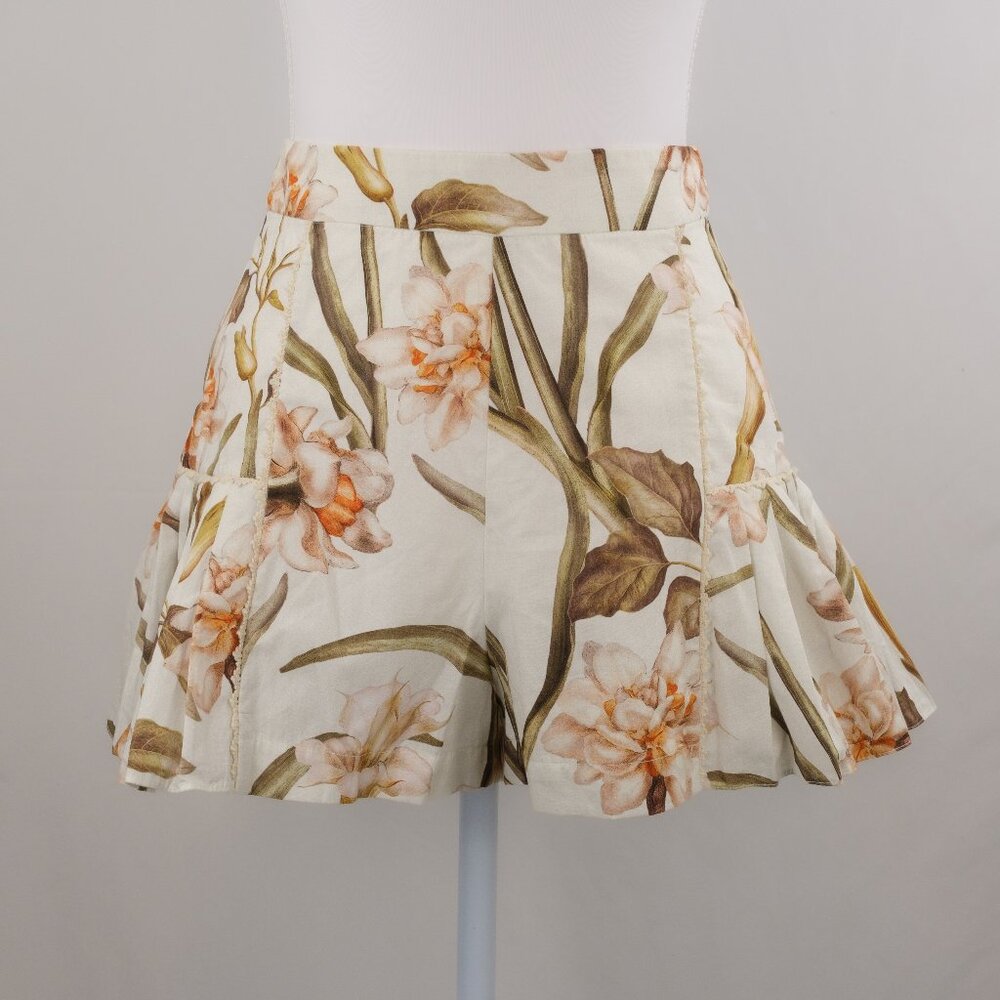 PatBo Botanic Retro Shorts, Off-White, Size US 0